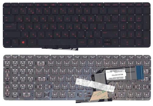 Клавиатура для ноутбука HP Pavilion (15-P, 17-F) Black с красной подсветкой (Red Light), (No Frame) RU