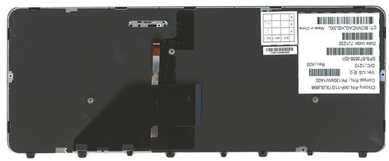 Клавиатура для ноутбука HP Folio (13-1000, 13-2000) с подсветкой (Light), Black, (Black Frame) RU - фото 3