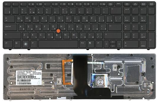 Клавиатура для ноутбука HP EliteBook (8560W) с подсветкой (Light), с указателем (Point Stick), Black Gray, (Gray Frame) RU Клавиатура для ноутбука HP EliteBook (8560W) с подсветкой (Light), с указателем (Point Stick), Black Gray, (Gray Frame) RU
