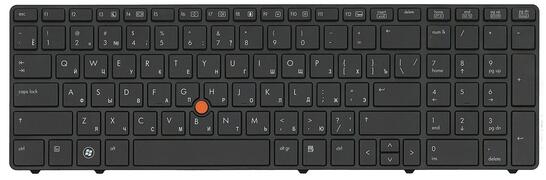 Клавиатура для ноутбука HP EliteBook (8560W) с подсветкой (Light), с указателем (Point Stick), Black Gray, (Gray Frame) RU Клавиатура для ноутбука HP EliteBook (8560W) с подсветкой (Light), с указателем (Point Stick), Black Gray, (Gray Frame) RU - фото 2