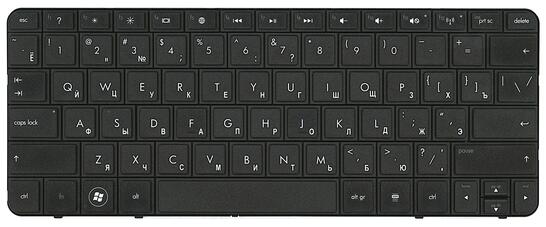 Клавиатура для ноутбука HP Compaq Mini 1103, 110-3500, 110-3510NR, 110-3630NR Black, RU - фото 2