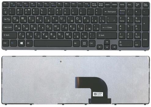 Клавиатура для ноутбука Sony Vaio (SVE17) Black, (Gray Frame) RU Клавиатура для ноутбука Sony Vaio (SVE17) Black, (Gray Frame) RU