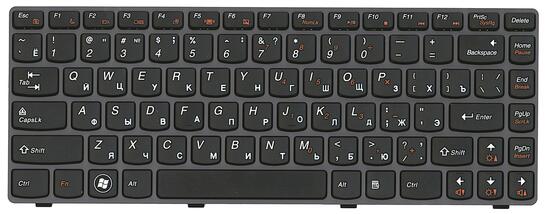 Клавиатура для ноутбука Lenovo IdeaPad (G480), Black, (Black Frame), RU Клавиатура для ноутбука Lenovo IdeaPad (G480), Black, (Black Frame), RU - фото 2