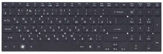 Клавиатура для ноутбука Acer Aspire 8951, 5951 с подсветкой (Light), Black, (No Frame) RU - фото 2