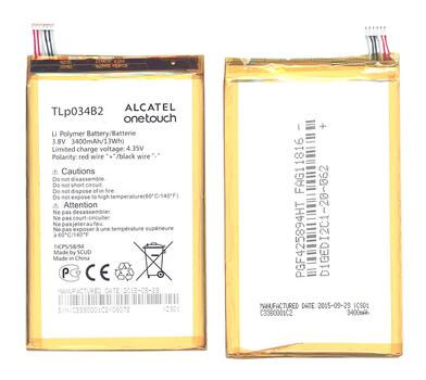 Аккумуляторная батарея для смартфона Alcatel TLp034B2 One Touch Pop S9 7050Y 3.8V White 3400mAh 13Wh Аккумуляторная батарея для смартфона Alcatel TLp034B2 One Touch Pop S9 7050Y 3.8V White 3400mAh 13Wh