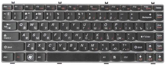 Клавиатура для ноутбука Lenovo IdeaPad (Y470) Black, (Gray Frame), RU Клавиатура для ноутбука Lenovo IdeaPad (Y470) Black, (Gray Frame), RU - фото 2