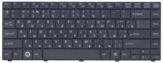 Клавиатура для ноутбука Fujitsu LifeBook (LH520, LH530, LH531, SH531) Black, RU - фото 2