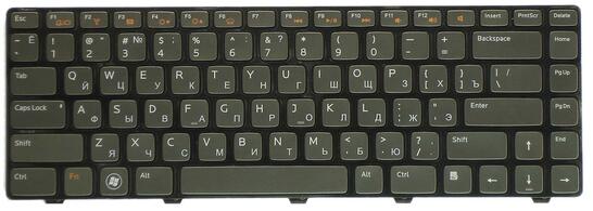 Клавиатура Dell Inspiron (M4040, M4110, M5040, N4050, N4110) Vostro (1540, 3550) с подсветкой (Light), Black, (Black Frame) RU/EN - фото 7