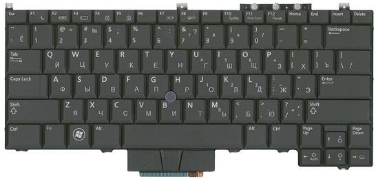 Клавиатура для ноутбука Dell Latitude (E4300) с указателем (Point Stick), с подсветкой (Light), Black, RU - фото 2