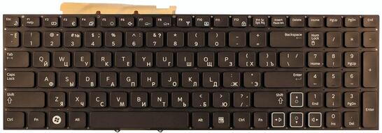 Клавиатура для ноутбука Samsung (RF712) с подсветкой (Light), Black, (No Frame), RU - фото 2