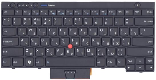 Клавиатура для ноутбука Lenovo ThinkPad (T430, T430I, X230, T530, L430, L530) с указателем (Point Stick) Black, Black Frame, RU - фото 2