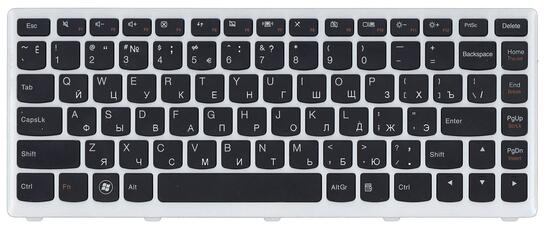 Клавиатура для ноутбука Lenovo IdeaPad (U310) Black, (White Frame), RU - фото 2