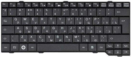 Клавиатура для ноутбука Fujitsu Amilo SA3650, Esprimo V6505, V6515, V6535, V6545, LI3710, Pa3575, PI3525, PA3553, PA3515 Black, RU (вертикальный энтер) - фото 2