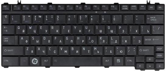 Клавиатура Toshiba Satellite A600, T130, T135, U400, U405, U500, U505, Portege M800, M900, Black, Mat, RU (вертикальный энтер) - фото 2