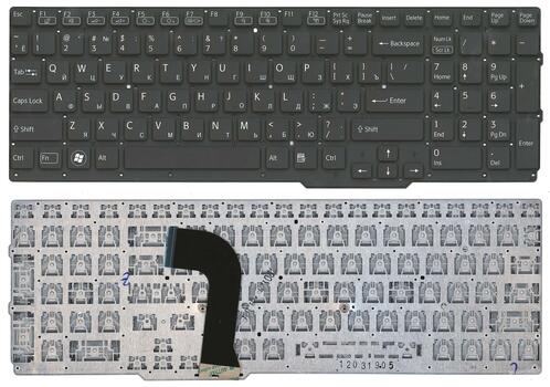 Клавиатура для ноутбука Sony Vaio (SVS15) с подсветкой (Light), Black, (No Frame) RU (горизонтальный энтер) Клавиатура для ноутбука Sony Vaio (SVS15) с подсветкой (Light), Black, (No Frame) RU (горизонтальный энтер)