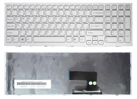 Клавиатура для ноутбука Sony Vaio (VPC-EE, VPCEE) White, (White Frame) RU Клавиатура для ноутбука Sony Vaio (VPC-EE, VPCEE) White, (White Frame) RU