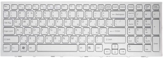 Клавиатура для ноутбука Sony Vaio (VPC-EE, VPCEE) White, (White Frame) RU Клавиатура для ноутбука Sony Vaio (VPC-EE, VPCEE) White, (White Frame) RU - фото 2