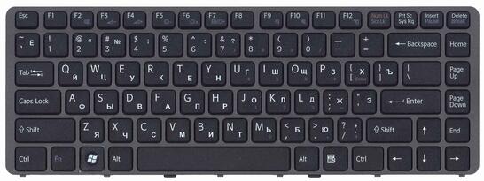Клавиатура для ноутбука Sony Vaio (VGN-NW) Black, (Black Frame) RU Клавиатура для ноутбука Sony Vaio (VGN-NW) Black, (Black Frame) RU - фото 2