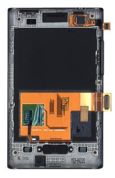 Матрица с тачскрином (модуль) для LG Optimus L3 E400 с рамкой черный Матрица с тачскрином (модуль) для LG Optimus L3 E400 с рамкой черный