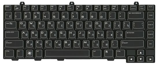Клавиатура для ноутбука Dell Alienware (M14x R1, M14x R2) с подсветкой (Light), Black, RU/EN - фото 2