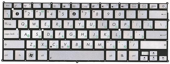 Клавиатура для ноутбука Asus Zenbook (UX21A, UX21E) Silver, (No Frame) RU - фото 2