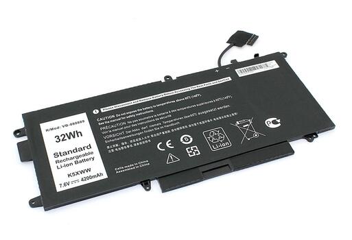 Аккумуляторная батарея для ноутбука Dell K5XWW Latitude 12 5289 7.6V Black 7270mAh OEM