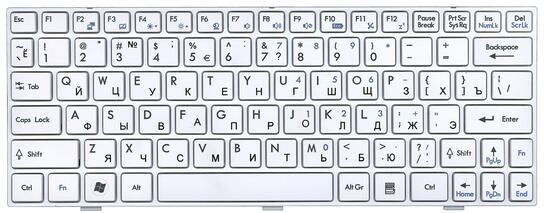 Клавиатура для ноутбука MSI (U160, U135) White, (White Frame), RU Клавиатура для ноутбука MSI (U160, U135) White, (White Frame), RU - фото 2