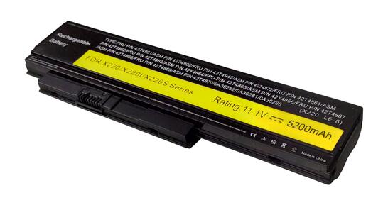 Аккумуляторная батарея для ноутбука Lenovo 42T4879 ThinkPad X220 Tablet 11.1V Black 5200mAh OEM Аккумуляторная батарея для ноутбука Lenovo 42T4879 ThinkPad X220 Tablet 11.1V Black 5200mAh OEM - фото 2