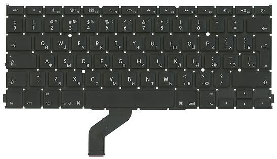 Клавиатура для ноутбука Apple MacBook Pro (A1425) с подсветкой (Light) Black, (No Frame), RU (вертикальный энтер) Клавиатура для ноутбука Apple MacBook Pro (A1425) с подсветкой (Light) Black, (No Frame), RU (вертикальный энтер) - фото 2