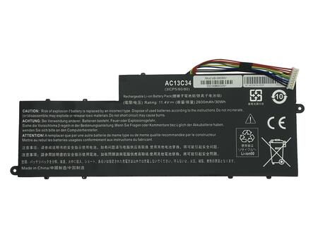 Аккумуляторная батарея для ноутбука Acer AC13C34 Aspire E3-112 11.4V Black 2600mAh OEM - фото 6