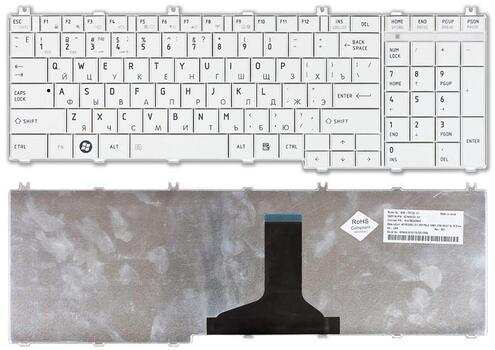 Клавиатура Toshiba Satellite (C650, C650D, C655, C655D, C660, C660D, C670, C670D, L650, L650D, L655, L655D, L660, L660D, L665, L665D, L670, L670D, L675, L675D, L750, L750D, L755, L755D, L770, L770D, L775, L775D) White, RU