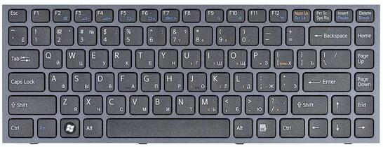 Клавиатура для ноутбука Sony Vaio (VPC-S) Black, (Black Frame) RU - фото 2