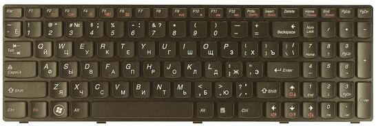 Клавиатура для ноутбука Lenovo IdeaPad (Y570) Black, (Black Frame), RU - фото 2