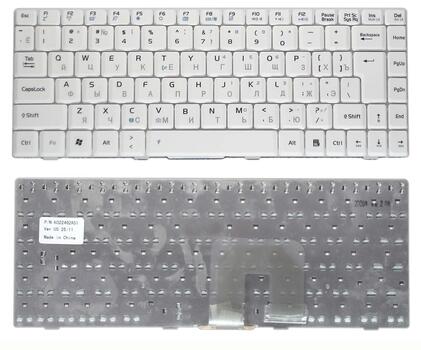 Клавиатура для ноутбука Asus (U3, F6, F9) White, RU (вертикальный энтер)