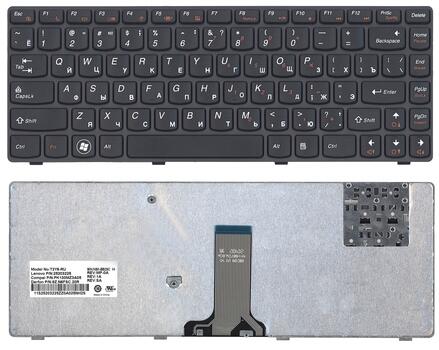 Клавиатура для ноутбука Lenovo IdeaPad (Y480) Black, (Black Frame), RU - фото 6