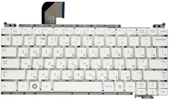 Клавиатура для ноутбука Samsung (N230, N350, NF210, NF310) White, (No Frame), RU - фото 2
