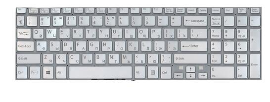 Клавиатура для ноутбука Sony (SF510) Silver, с подсветкой (Light), (No Frame), RU - фото 2