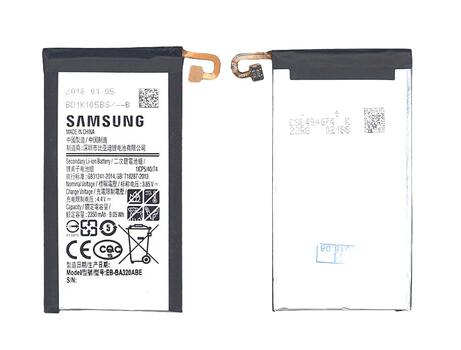 Аккумуляторная батарея для смартфона Samsung EB-BA320ABE Galaxy A3 2017 SM-A320 3.85V Black 2350mAh 9.05Wh Аккумуляторная батарея для смартфона Samsung EB-BA320ABE Galaxy A3 2017 SM-A320 3.85V Black 2350mAh 9.05Wh