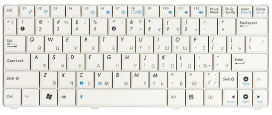 Клавиатура для ноутбука Asus N10, N10A, N10C, N10E, N10J, N10JC White, RU Клавиатура для ноутбука Asus N10, N10A, N10C, N10E, N10J, N10JC White, RU - фото 2
