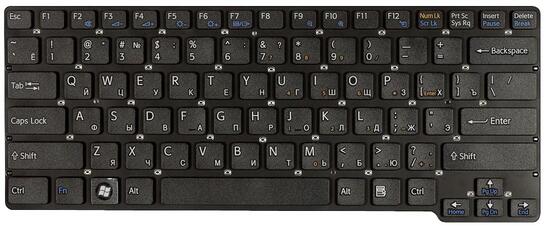 Клавиатура для ноутбука Sony Vaio (VPC-CW) Black, (No Frame) RU Клавиатура для ноутбука Sony Vaio (VPC-CW) Black, (No Frame) RU - фото 2