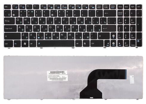 Клавиатура для ноутбука Asus K52 K53 G73 A52 G60 Black, (Silver Frame) RU Клавиатура для ноутбука Asus K52 K53 G73 A52 G60 Black, (Silver Frame) RU