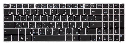 Клавиатура для ноутбука Asus K52 K53 G73 A52 G60 Black, (Silver Frame) RU Клавиатура для ноутбука Asus K52 K53 G73 A52 G60 Black, (Silver Frame) RU - фото 2