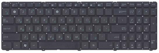 Клавиатура для ноутбука Asus (K50, K60, K70) Black, (No Frame) RU - фото 2