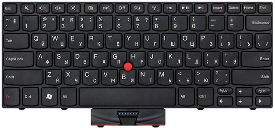 Клавиатура для ноутбука Lenovo ThinkPad Edge (E10, X100, X100E, X120E), с указателем (Point Stick) Black, Black Frame, RU - фото 2