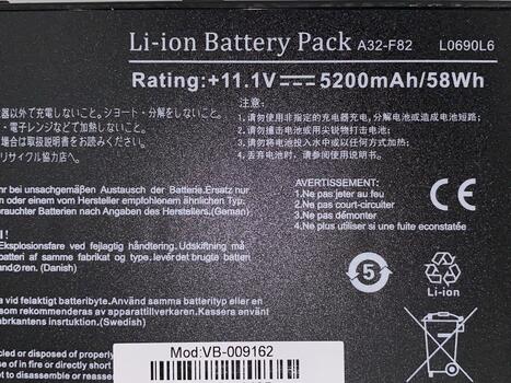 Аккумуляторная батарея для ноутбука Asus A32-F82 F52 11.1V Black 5200mAh OEM - фото 3