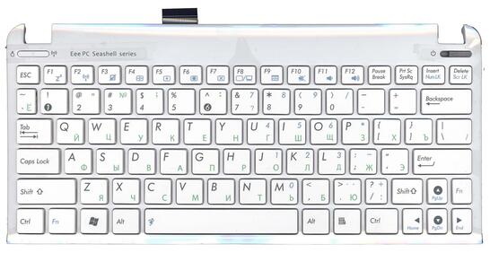 Клавиатура для ноутбука Asus EEE PC 1011, 1015, 1016, 1018, 1025, X101 White, (White Frame) RU - фото 2