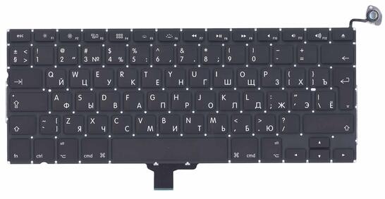 Клавиатура для ноутбука Apple MacBook 2011+ (A1278) Black, (Original), (No Frame), RU (вертикальный энтер) Клавиатура для ноутбука Apple MacBook 2011+ (A1278) Black, (Original), (No Frame), RU (вертикальный энтер) - фото 2