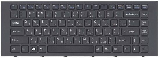 Клавиатура для ноутбука Sony Vaio (VPC-EG, VPC-EK) Black, (Black Frame) RU - фото 2