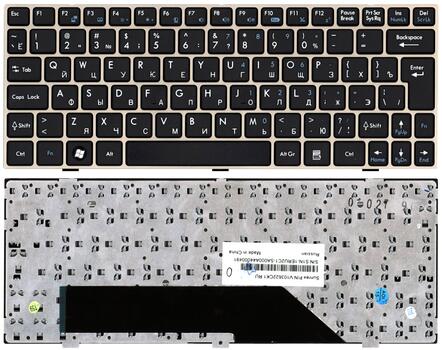 Клавиатура для ноутбука MSI (U160, U135) Black, (Bronze Frame), RU Клавиатура для ноутбука MSI (U160, U135) Black, (Bronze Frame), RU