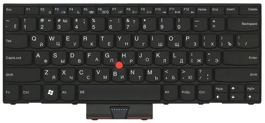 Клавиатура для ноутбука Lenovo ThinkPad (X1) с подсветкой (Light), с указателем (Point Stick) Black, Black Frame, RU - фото 2